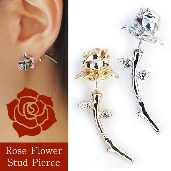 バラ ローズ ピアス 花 薔薇 フラワー レディース ゴシック ゴスロリ V系 大人 ロック パンク...