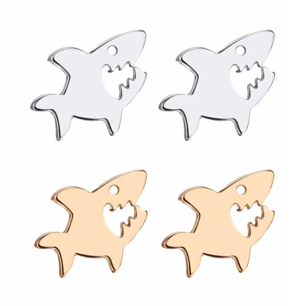 サメ ピアス デフォルメ コミカル マリン 魚 海 ジョーズ ビンテージ アクセサリー 大人 可愛い...