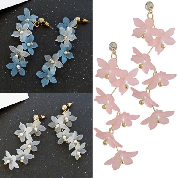 ピアス スミレ 桜 花 フラワー レディース カジュアル おしゃれ きれいめ スタッド 大ぶり ドロ...