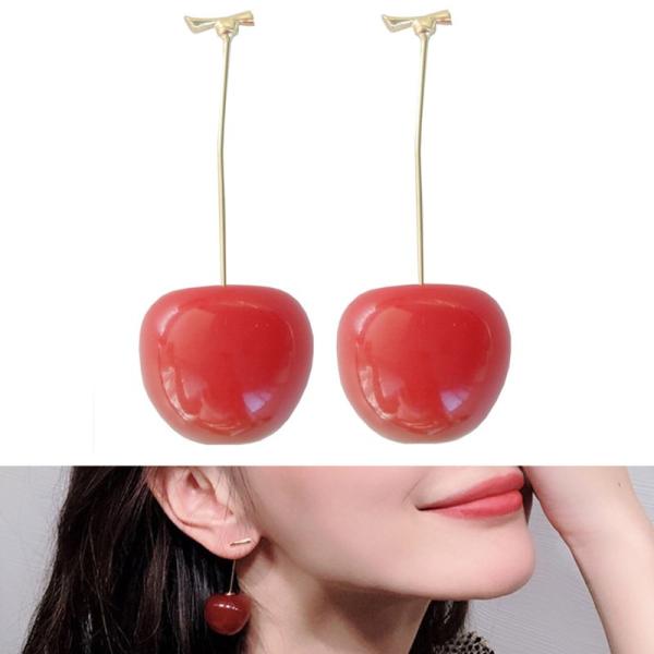 ピアス チェリー さくらんぼ 花 ポップ レディース 個性的 コスプレ アクセサリー 大人 可愛い ...