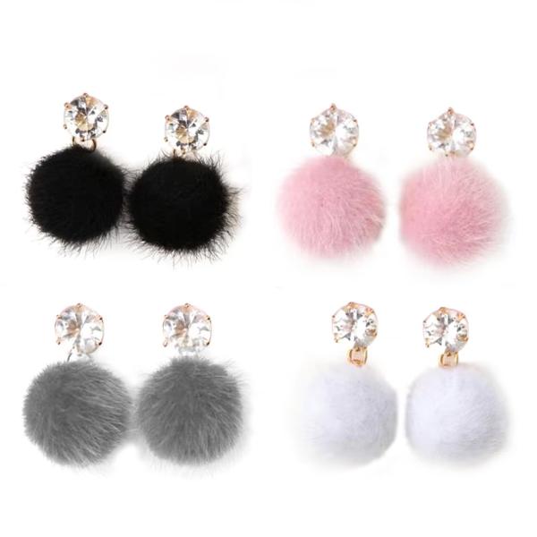 ピアス ぽんぽん ポンポン ハンドメイド ふわふわ 可愛い ラビットファー イヤークリップ アレルギ...