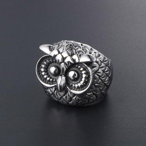 リング 指輪 フクロウ ステンレス サージカルステンレス シルバー ふくろう 梟 鳥 鳥雑貨 インコ...