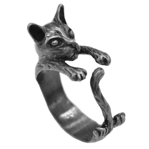 リング 指輪 ネコ 猫 リアル フープ フープリング フリーサイズ ゆびわ レディース ギフト アク...