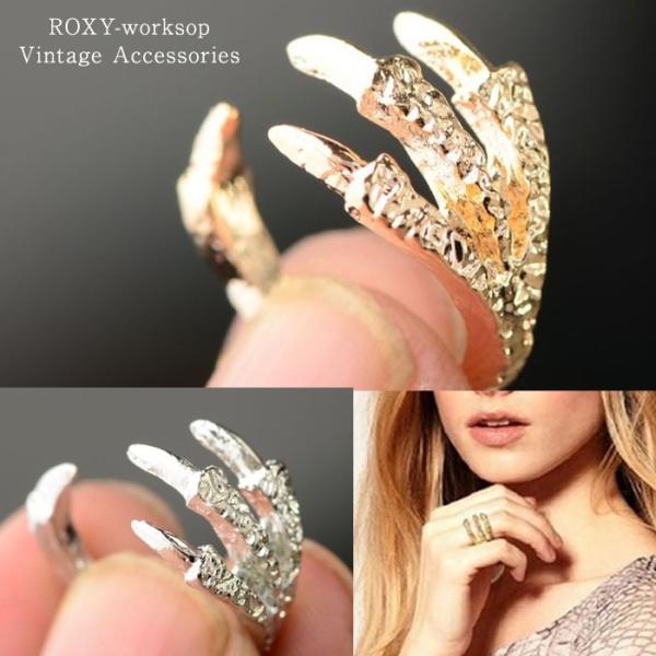 リング 指輪 ピンキー ピンキーリング ドラゴン クロー 爬虫類 竜 龍 爪 メンズ レディース カ...