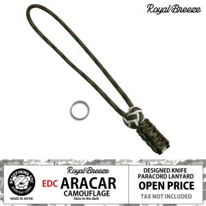 ロイヤルブリーズ EDC パラコード ランヤード アラカル アウトドア カモフラージュ 迷彩色 蓄光マルチツール スチールリング付き