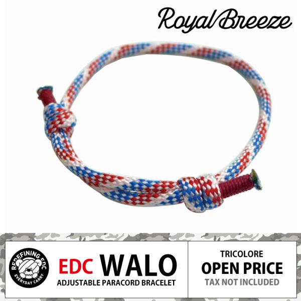 ロイヤルブリーズ サイズ調整できる パラコード ブレスレット EDC ワーロ トリコロール 日本製 ...