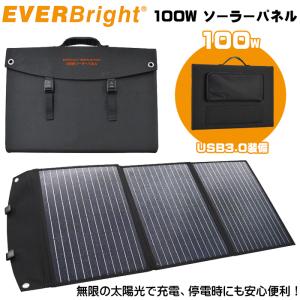 ソーラーパネル 100W ソーラーパネル充電器 付属品 セット エバーブライト 太陽光充電 ポータブル電源 蓄電池 USB機器に充電 スマホ PC パソコン 非常用電源｜royal-g