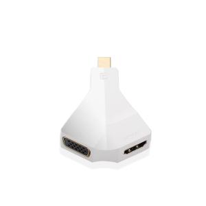 Apple/Surface pro用 2in1 Mini DP/Thunderbolt to VGA＆HDMI 変換コンバーター 4K＆2K