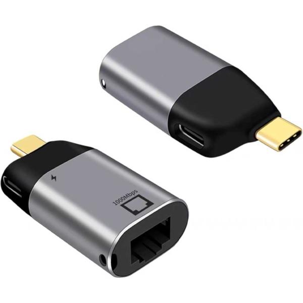 TypeC USB C to LAN 変換アダプター (RJ45 1GBS+60W PD) Ethe...