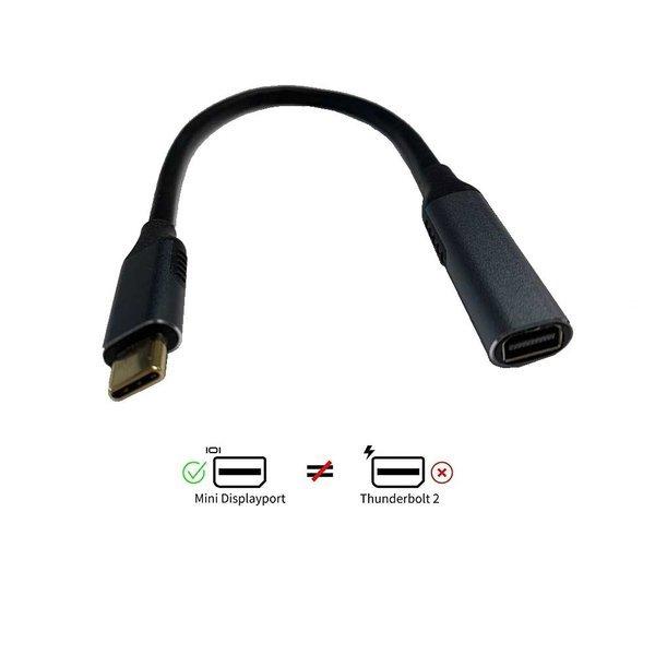 Type-C to MiniDP (Mini Display Port) メス 変換 アダプタ 高解...