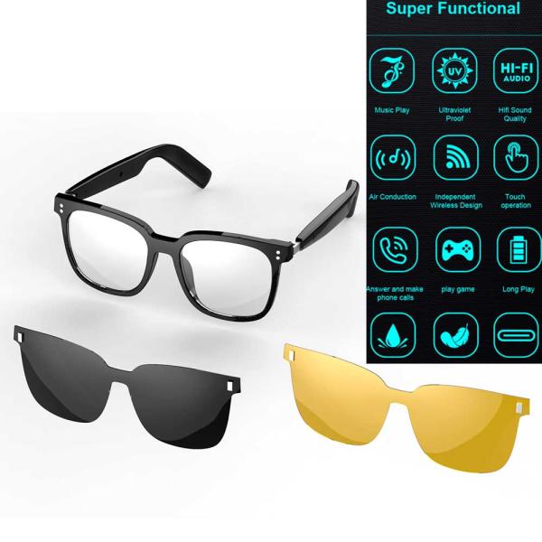 オーディオグラス Bluetooth5.4 音声制御 ステレオマイク &amp; スピーカー内蔵  スマート...