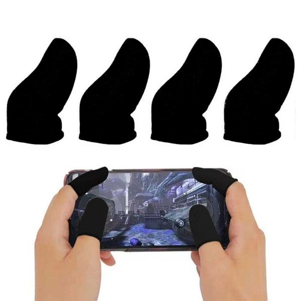 【ブラック4個】指サック スマホゲーム 指カバー 操作性アップ タッチ感 快適性 耐摩耗性ゲーム体験...