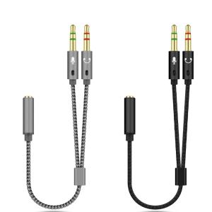 4極 3極 変換 ケーブル イヤホン マイク 変換ケーブル 3.5mm ステレオ ミニプラグジャック イヤホン分岐 ヘッドセット変換ケーブル 20cm【送料無料】