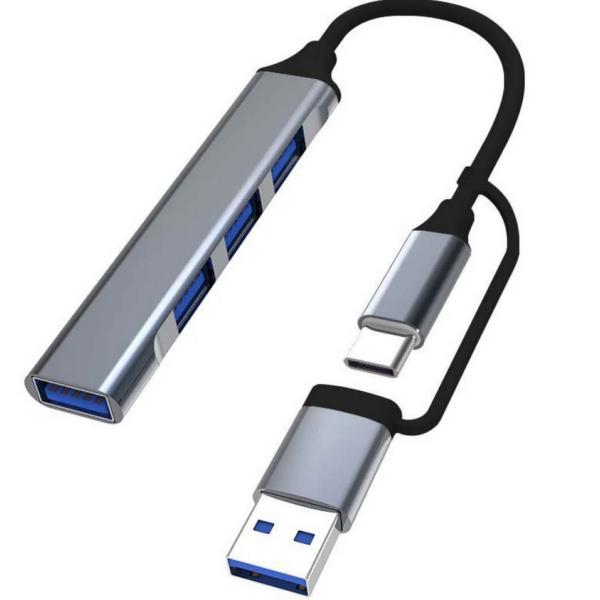 USB-C/USB-A 2in1 USBハブ 3ポートUSB2.0/USB3.0 アダプタ ノートP...