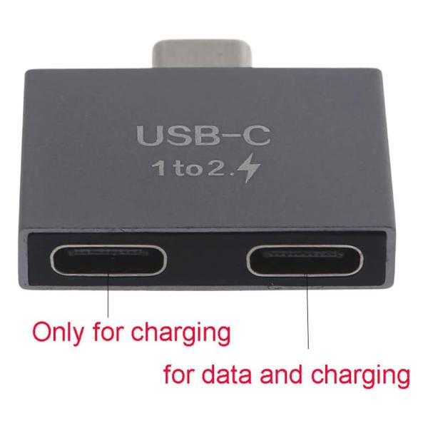 USB-C 1to2 スプリッター / USB C(オス) - デュアルUSB C(メス) / スプ...