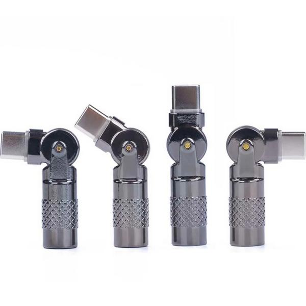 60W対応 USB C 変換アダプタ Ｌ字型 180°回転 自由自在Type-C 変換アダプタオスメ...