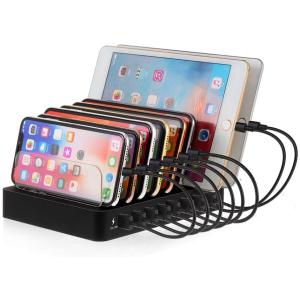急速 USB 充電スタンド 8ポート 収納型 充電器 QC3.0 usb急速充電 チャージャーステーション iPhones / iPads / Nexus / Galaxy /タブレットPC