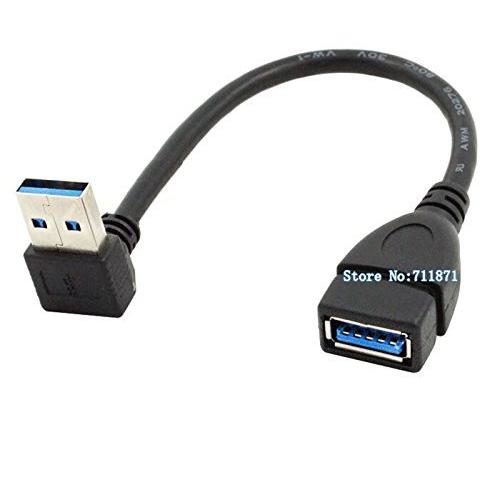 USB 3.0 向上L型 90°方向延長ケーブル15cm USB 3.0 変換ケーブル タイプAオス...