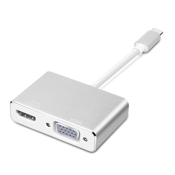 送料無料　USB Type-C to HDMI/VGA変換アダプター 映像変換 HDMI4K出力可能...