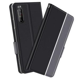 エクスペリア ケース カバー Xperia 1 II SO-51A SOG01 スマホケース 手帳型 スタンド機能 ツートンカラー ストラップ マグネット 定期入れ ポケット