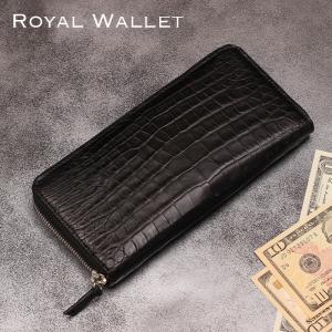 クロコダイル 長財布 無双 長札入れ ワニ革 本革 ブラック RODANIA
