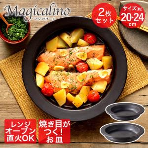 マジカリーノ レンジ で発熱する 皿 20cm 2枚 セット RE-7266 | 直火
