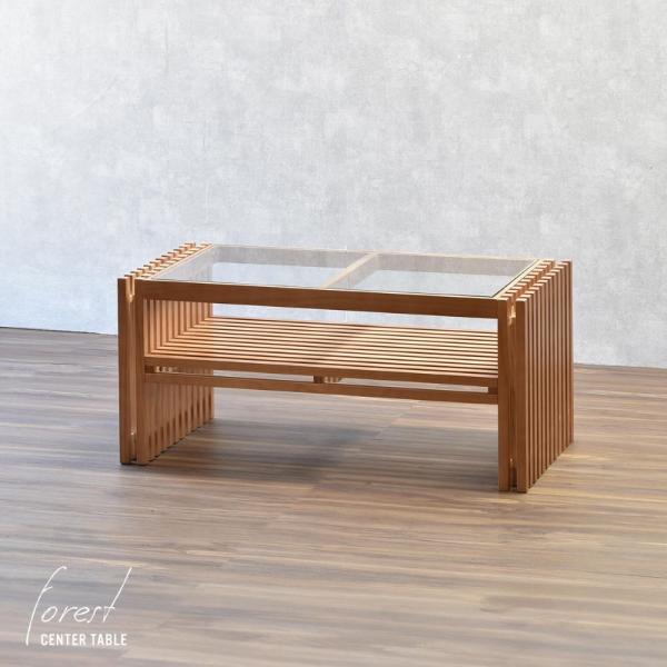 和風デザイン 天然木 センターテーブル ブラウン FOREST FOCT-840 組立式 BBファニ...
