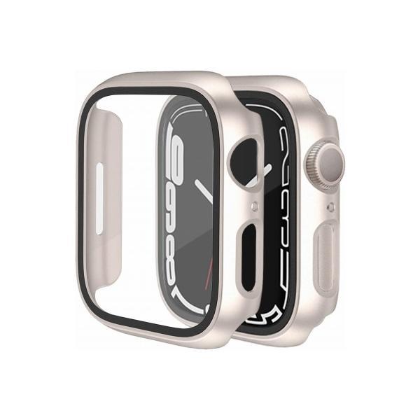 Apple Watch8 7カバー 45mmフィルムフレーム感 スクラッチ保護(スターライト 45m...