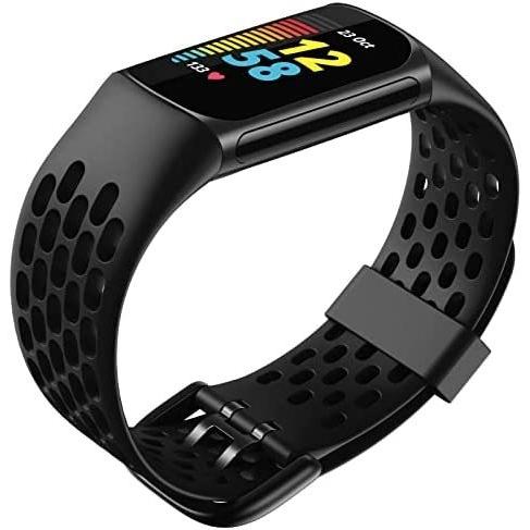 Fitbit Charge5 バンド シリコン製 ソフトバンドCharge5 専用ベルト 通気バンド...