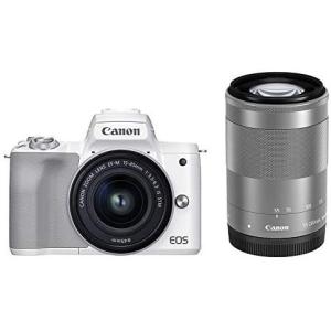 Canon ミラーレス一眼カメラ EOS Kiss M2 ダブルズームキット ホワイト KISSM2WH-WZK (ホワイト)｜royalshoping01