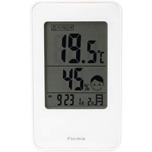 フォルミア(Formia) 温湿度計 デジタル 熱中症 アラーム 時計 カレンダー 付き 置き掛け兼用 (ホワイト 高さ12.0×幅7.)｜royalshoping01