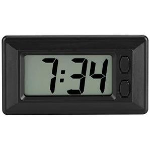 デジタルクロック 薄型 時計 クロック 置時計 クロック デジタル時計 大型LCD表示 シンプルな設計 ダッシュボードに取り付ける (ブラック)｜royalshoping01