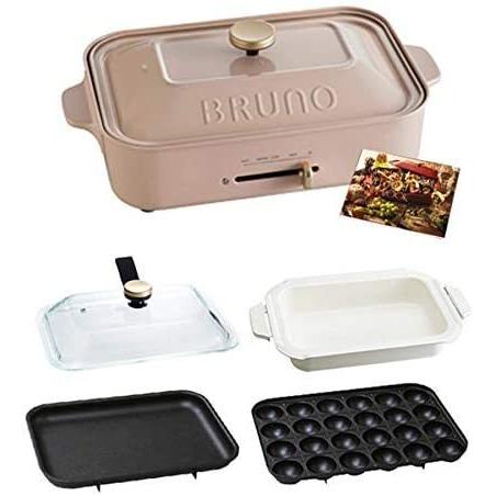 BRUNO ブルーノ コンパクトホットプレート 本体 プレート3種 (たこ焼き セラミックコート鍋 ...