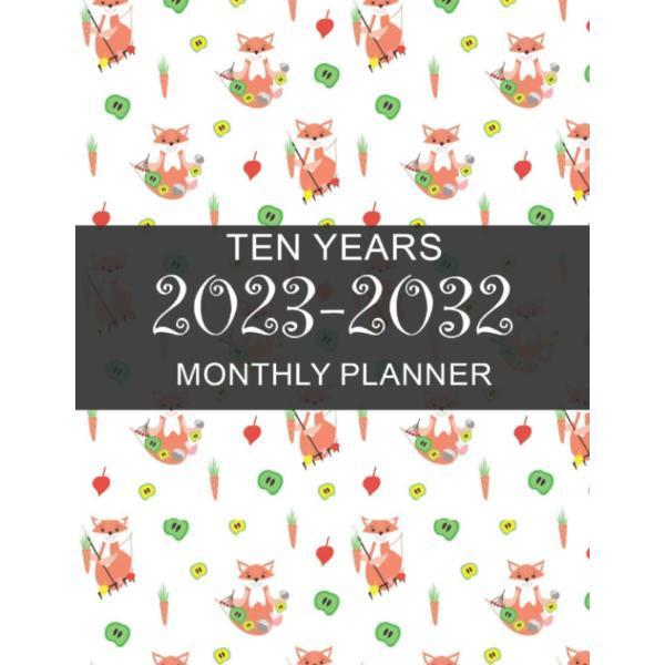 Planner 2023-2032: Little Animals Yearly Planner 1...