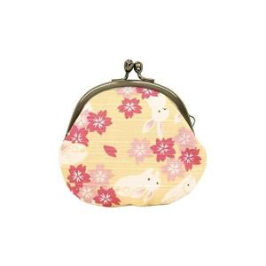 和布日和 2.5丸 小銭入れ 兎おとぎ桜 クリーム 日本製 (クリーム 9.5×9cm)｜royalshoping01