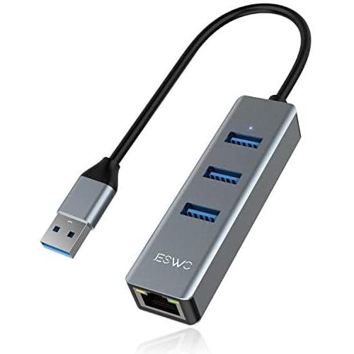 JESWO USB ハブ LAN 変換アダプター USB 3.0 LAN 4ポート、有線LAN RJ...