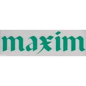 マキシム 文字抜きステッカーグリーン MAXIM DIE CUT STICKER H5 X W 21cm｜roycesurf