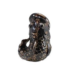 鯉の傘立て 陶器製 鯉の傘置き 鯉の置物 傘置き 陶器オブジェ