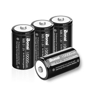 BONAI 単1形充電池 充電式ニッケル水素電池 高容量10000mAh 単一電池 充電式電池 4本...