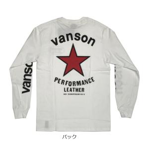 XXLサイズ VANSON バンソン レッドスター 長袖Tシャツ 881V169 ホワイト｜rpsksp