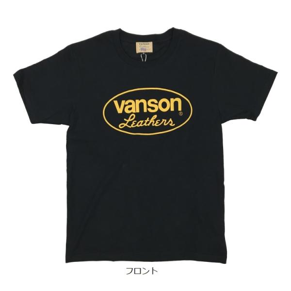 XLサイズ VANSON バンソン OVAL FB 半袖Tシャツ 882V063 ブラック