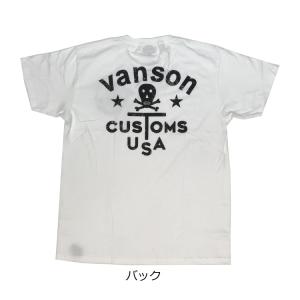 Lサイズ VANSON バンソン CUSTOMS USA T-SHIRT (半袖T) 884V083 ホワイト｜rpsksp