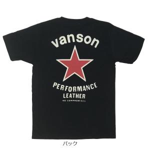 XXLサイズ VANSON バンソン RED STAR S/S TEE 半袖Tシャツ 884V085 ブラック｜rpsksp