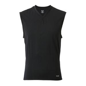 (冷感+消臭プリント) 氷撃 Womenサイズ 冷感 ノースリーブ Vネックシャツ ブラック Women 日本製 FREEZE TECH RIDEF