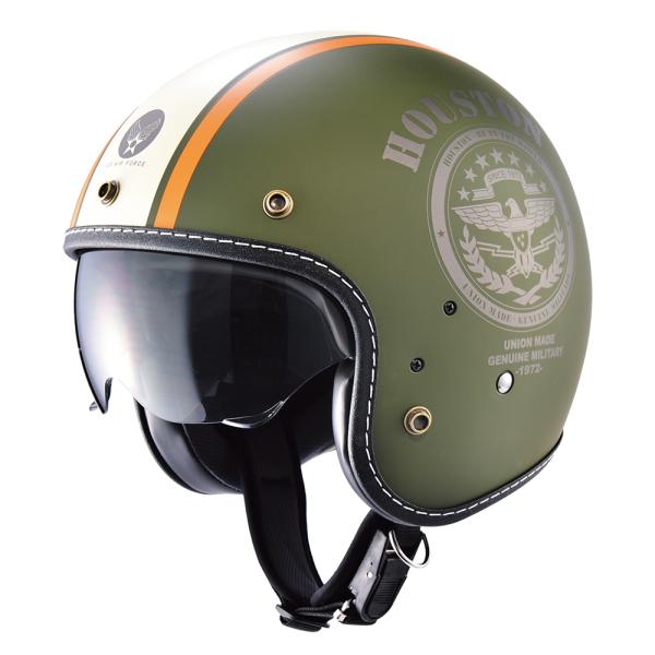 ヒューストン HTVH-2021 インナーバイザーヘルメット F(57-59cm) カーキ/アイボリ...