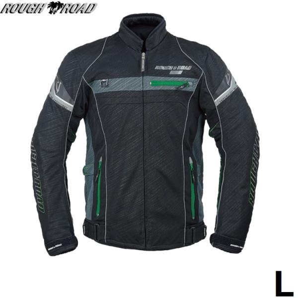 【在庫あり 即納】ラフ＆ロード Lサイズ RR7346 フルメッシュジャケットFP スラッシュライム...