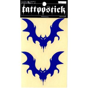 TATOO STICK BAT タトゥー リフレクターステッカー コウモリ ブルー 台紙G(約7.5×11cm) TSR-030-BAT-S｜rpsksp