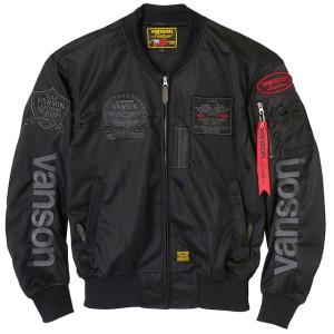 Lサイズ バンソン TVS2402S メッシュMA-1ジャケットケット ブラック / ガンメタリック L (2024春夏モデル) VANSON trooper