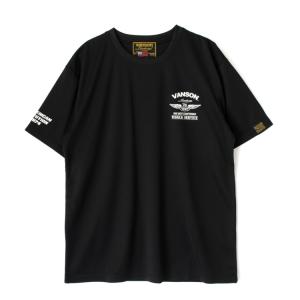 【在庫あり 即納】Lサイズ バンソン VANSON ドライ メッシュTシャツ VS23806S ブラック/ホワイト L 吸汗/速乾｜rpsksp