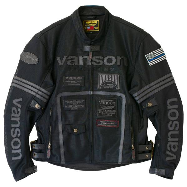 【在庫あり 即納】VANSON 2XLサイズ VS25105S メッシュライダースジャケット ブラッ...